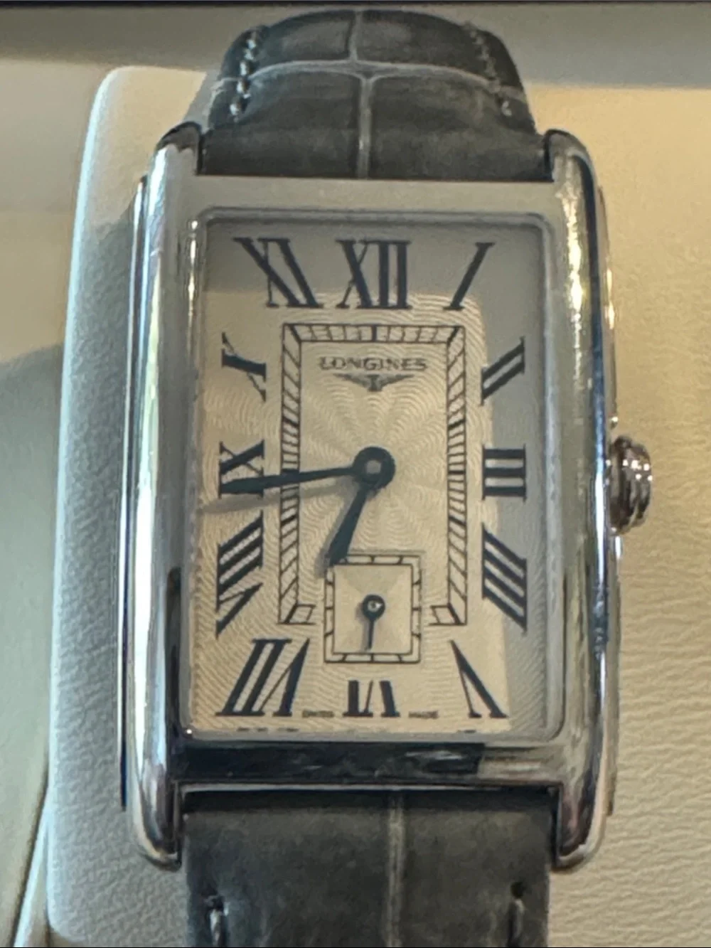 Longines Dolcevita Watch w/ Grey Alligator/Leather  Strap